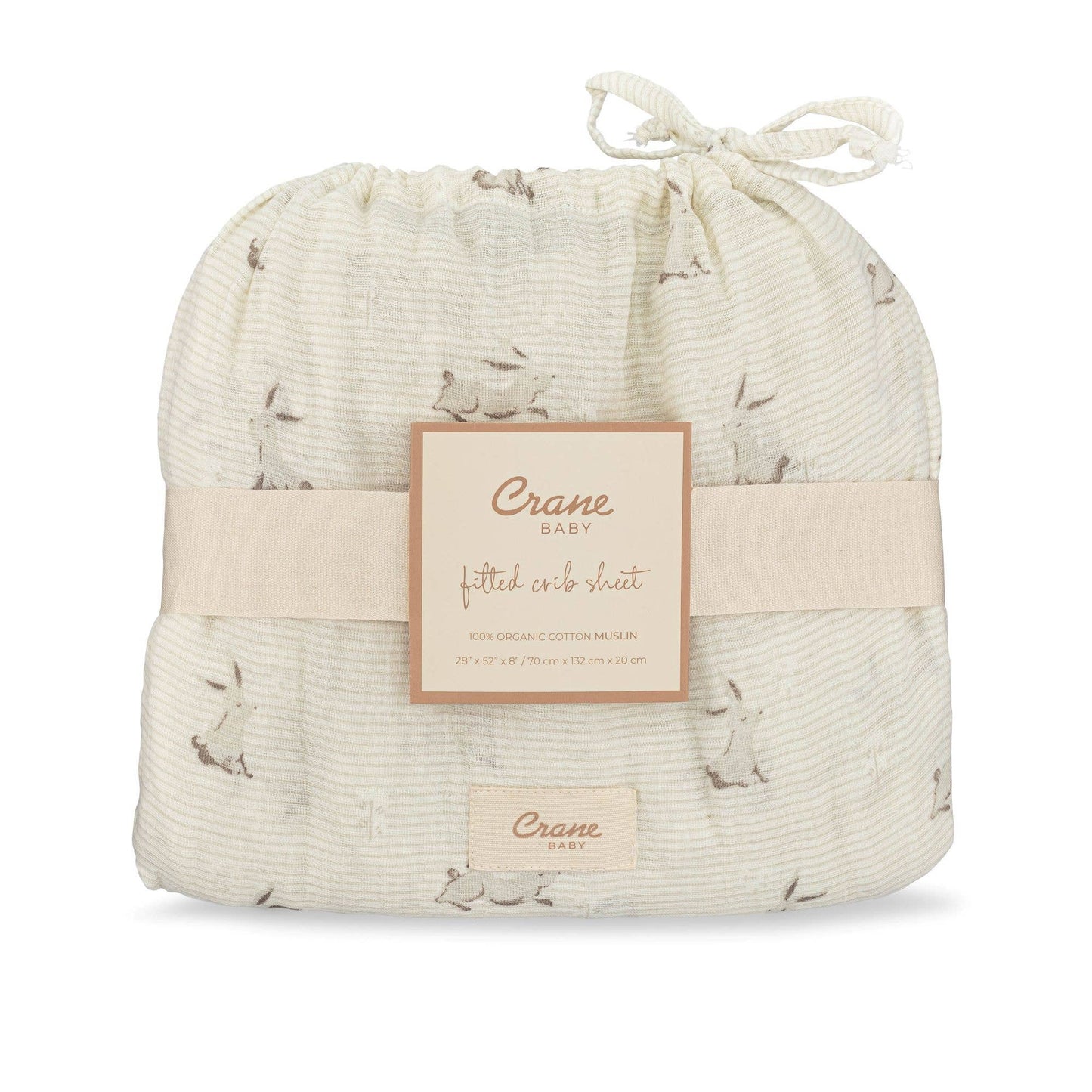 Crane Baby Organic Cotton Bunny Fitted Crib Sheet - Image 7