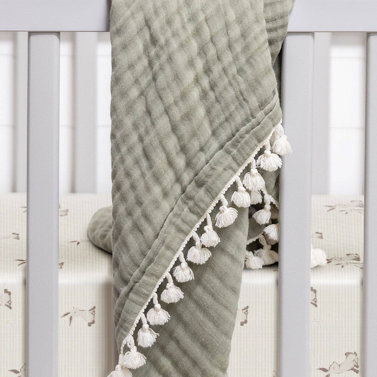 Crane Baby Organic Cotton Bunny Fitted Crib Sheet - Image 8