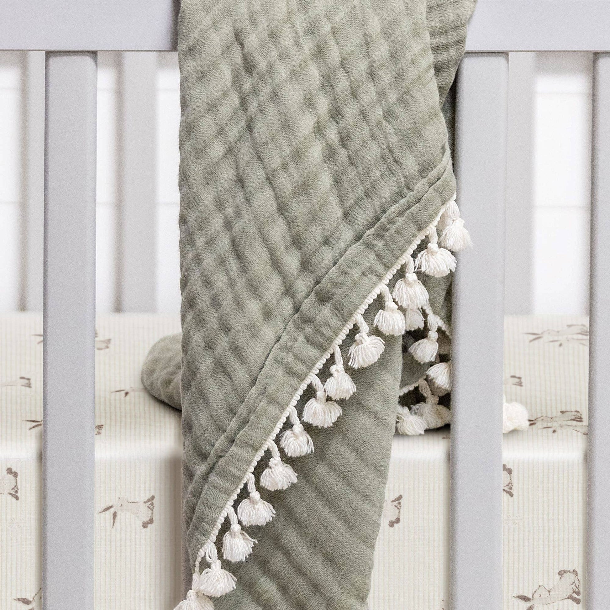 Crane Baby Organic Cotton Bunny Fitted Crib Sheet - Image 8