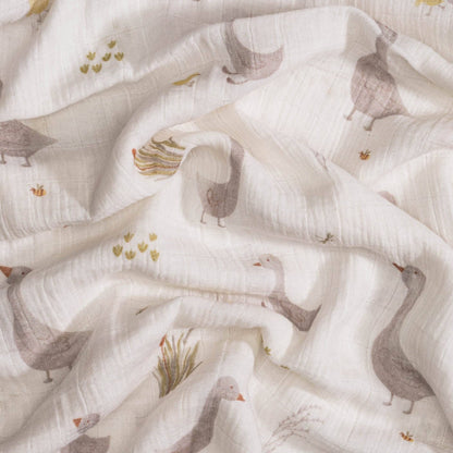 Crane Baby Charlie 2-Pc. Farmhouse Goose/Check Swaddle Set - Image 7