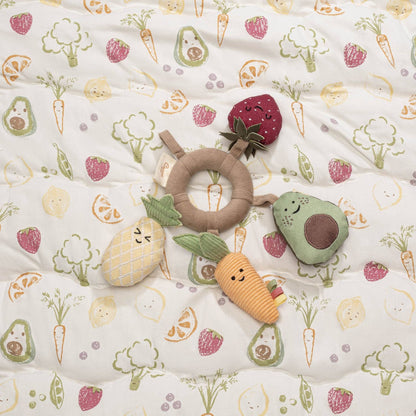 Crane Baby Clementine Fruits & Veggies Soft Plush Activity Ring - Image 5