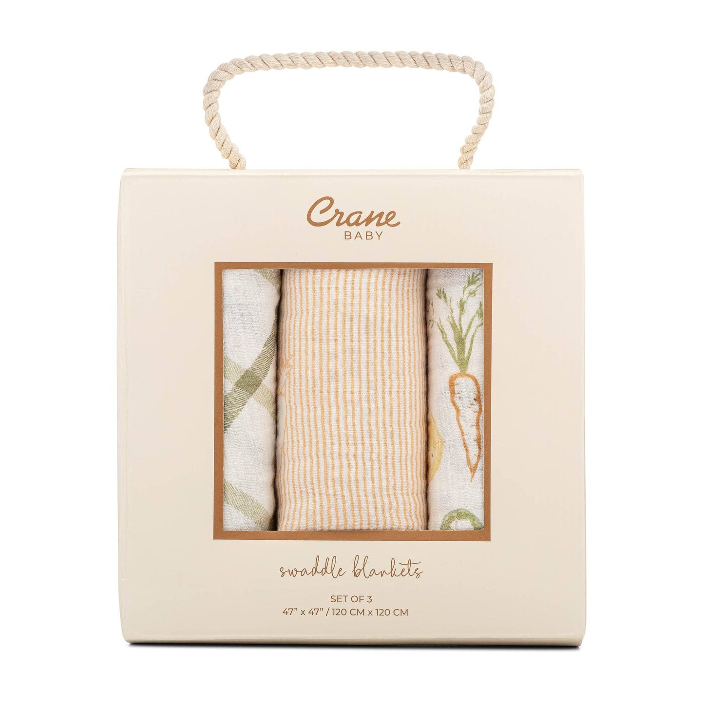 Crane Baby Clementine Cotton Muslin Swaddle Blanket Set (Set of 3) - Image 7