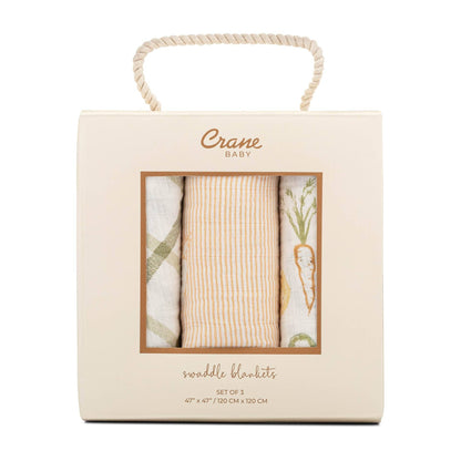 Crane Baby Clementine Cotton Muslin Swaddle Blanket Set (Set of 3) - Image 7