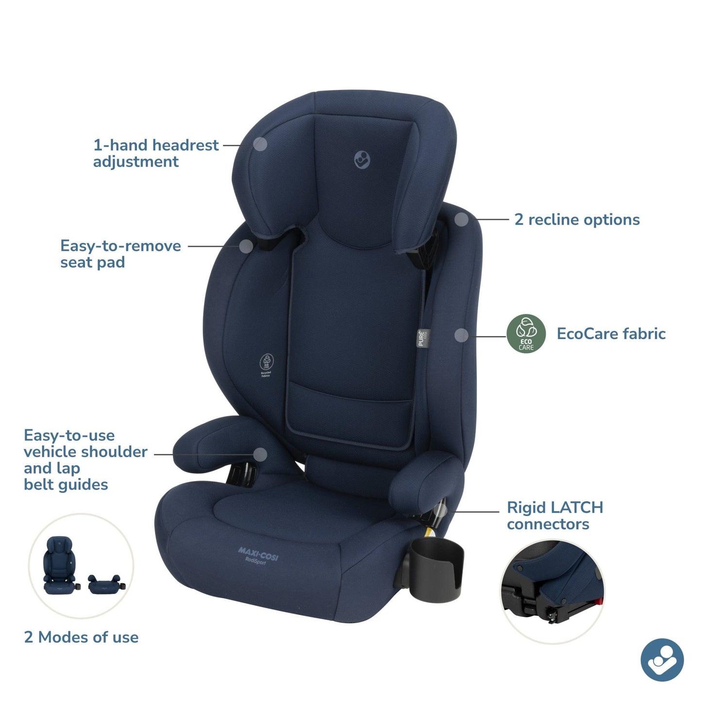 Maxi-Cosi RodiSport High Back Belt Positioning Booster Car Seat - Seafaring - BC152HHF
