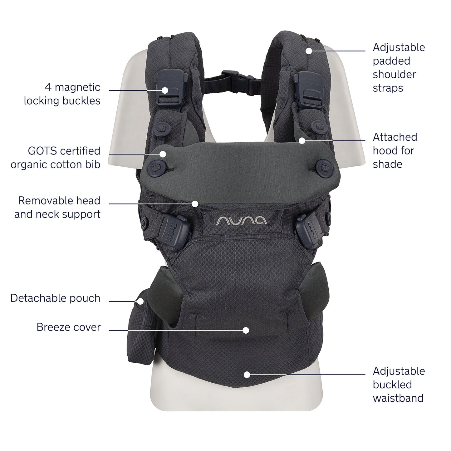 Nuna CUDL Clik 4 in 1 Baby Carrier - Denim - BC17202DNM
