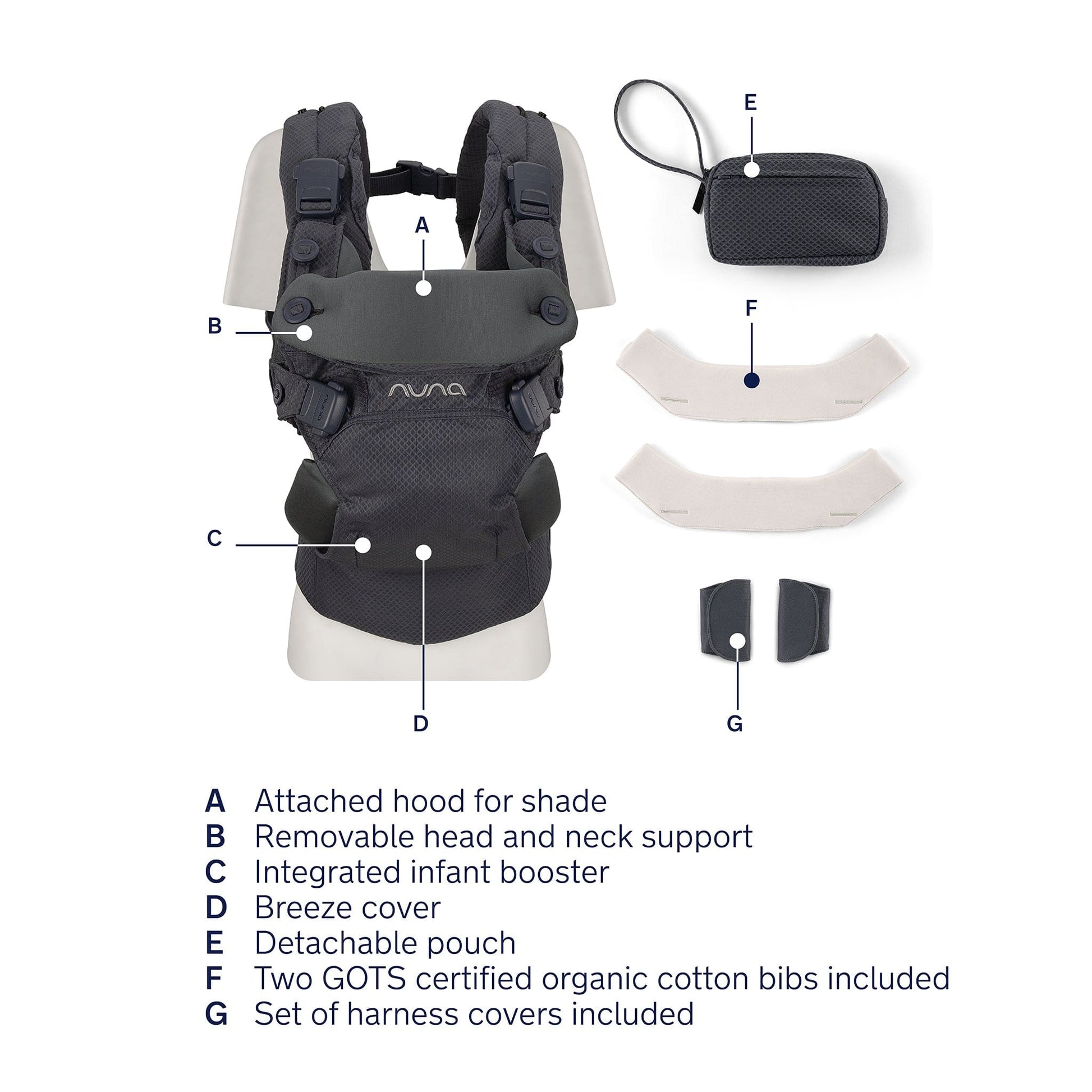 Nuna CUDL Clik 4 in 1 Baby Carrier - Denim - BC17202DNM