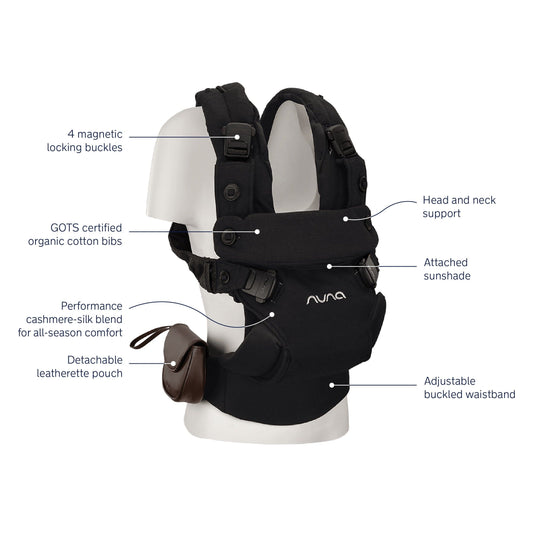 Nuna CUDL Luxe 4 in 1 Baby Carrier - Caviar - BC17250CVR