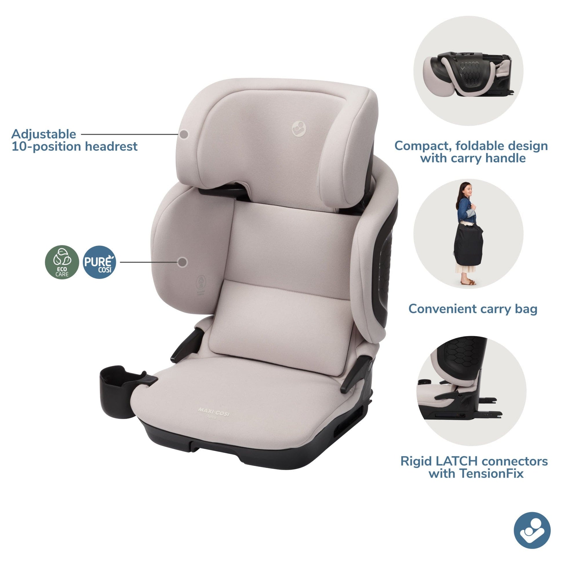 Maxi-Cosi Tanza Folding Belt-Positioning Booster Car Seat - Sea Drift - BC197HHE