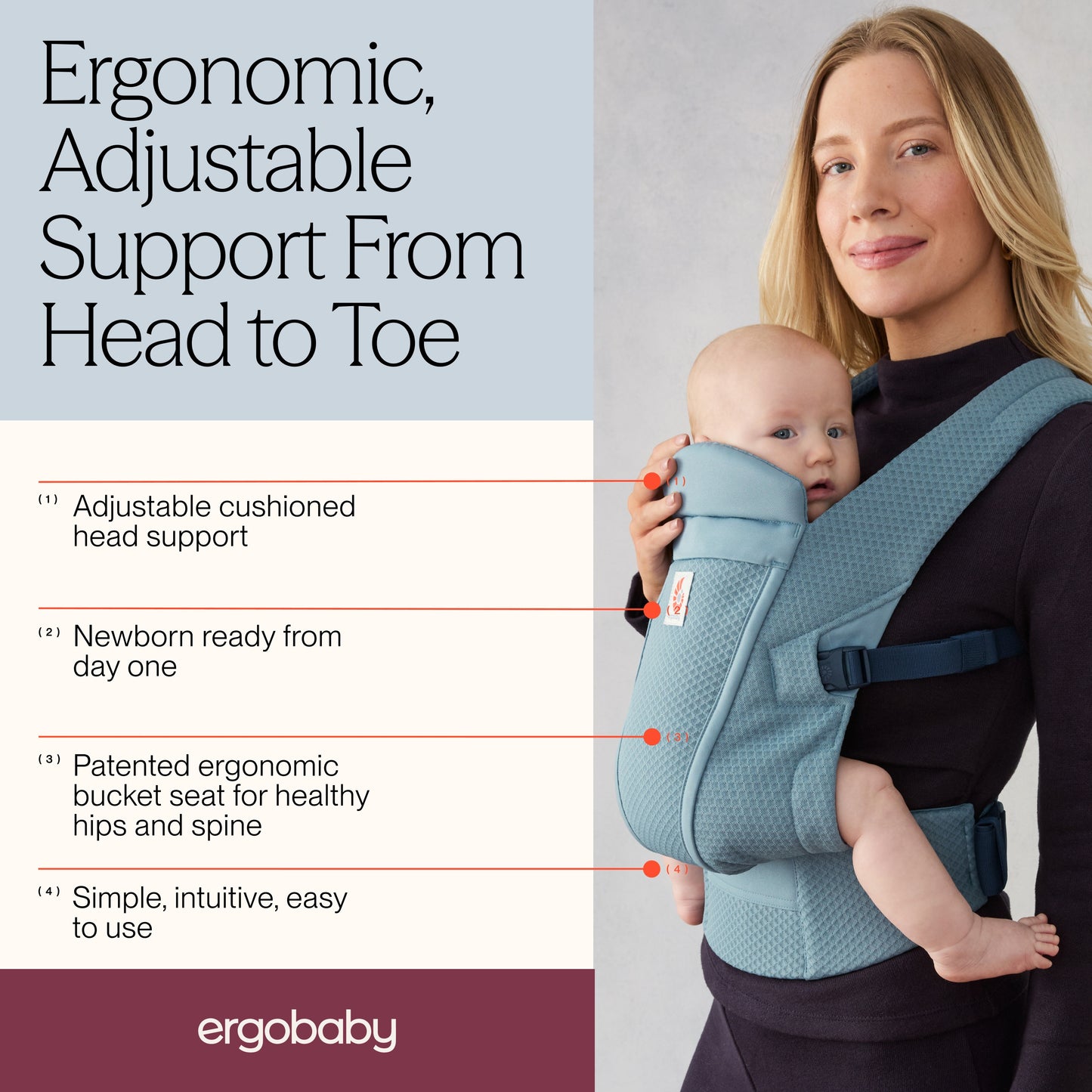 Ergobaby Omni Lite Mesh Baby Carrier - Slate Blue