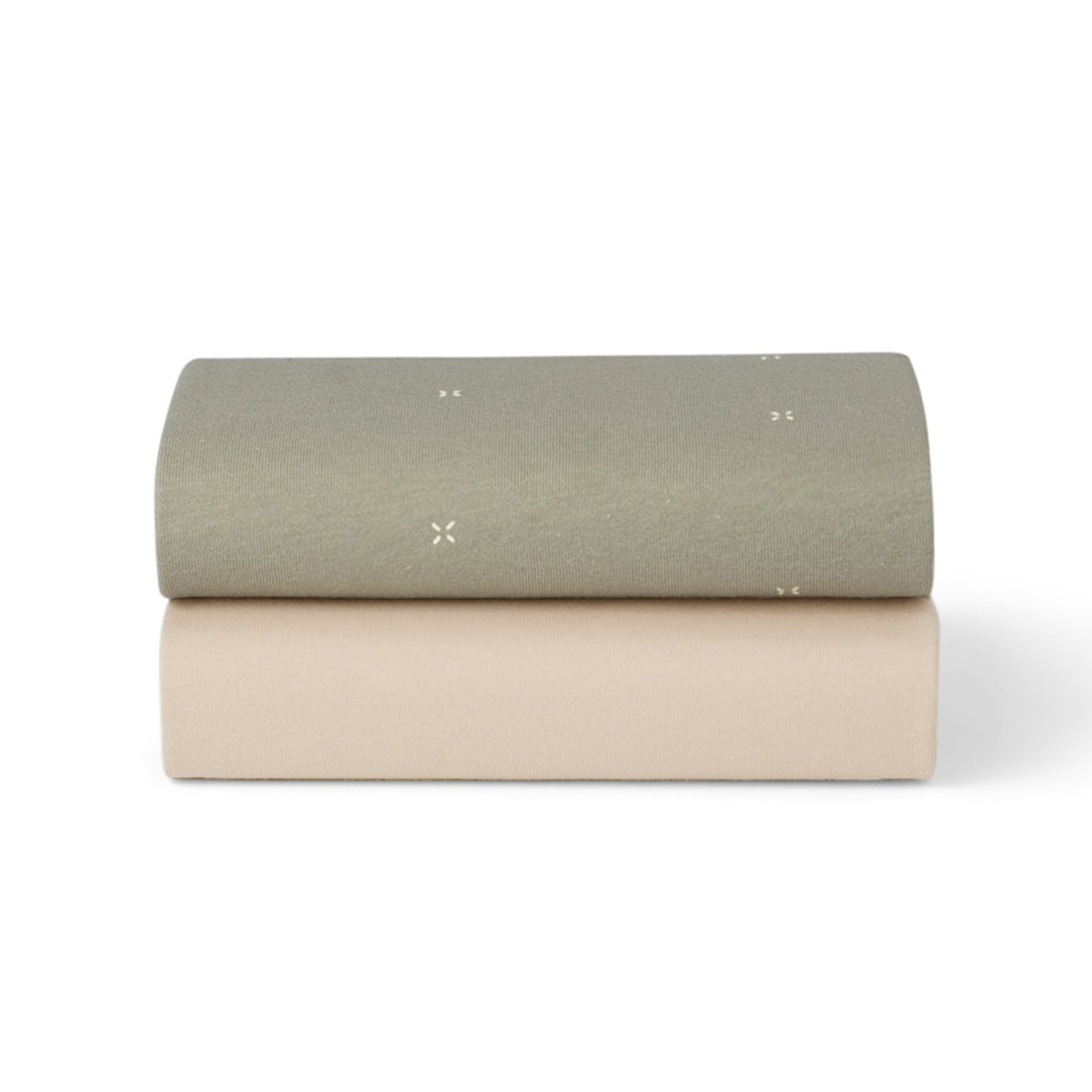 Snuz Bassinet Fitted Sheets, 2 Pack - Sage/Cross - USBD028BT