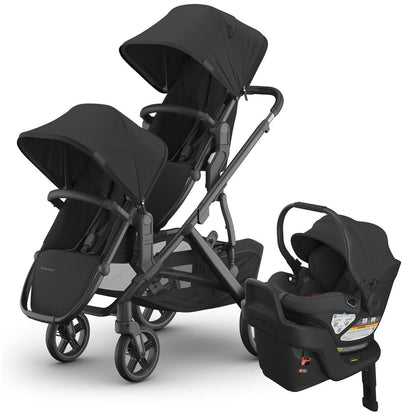 UPPAbaby Vista V3 Double Stroller with RumbleSeat V3 + Aria Travel System Bundle - Jake / Jake - DBL-V3-TRVL-ARIA-0303-VSO-NA-JKE
