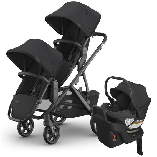 UPPAbaby Vista V3 Double Stroller with RumbleSeat V3 + Aria Travel System Bundle - Jake / Jake - DBL-V3-TRVL-ARIA-0303-VSO-NA-JKE