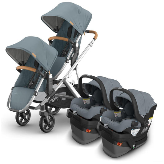 UPPAbaby Vista V3 Twin Stroller with RumbleSeat V3 + Mesa V3 Travel System Bundle - Callum / Callum - TWIN-V3-TRVL-MESA-V3-0303-VSO-NA-CLM