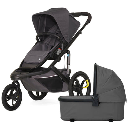 Veer Switch&Jog Luxe Stroller with Neoprene Kit + Bassinet Bundle - Gray Granite - BOX-SNJ-NEO-GGRA-SBAS