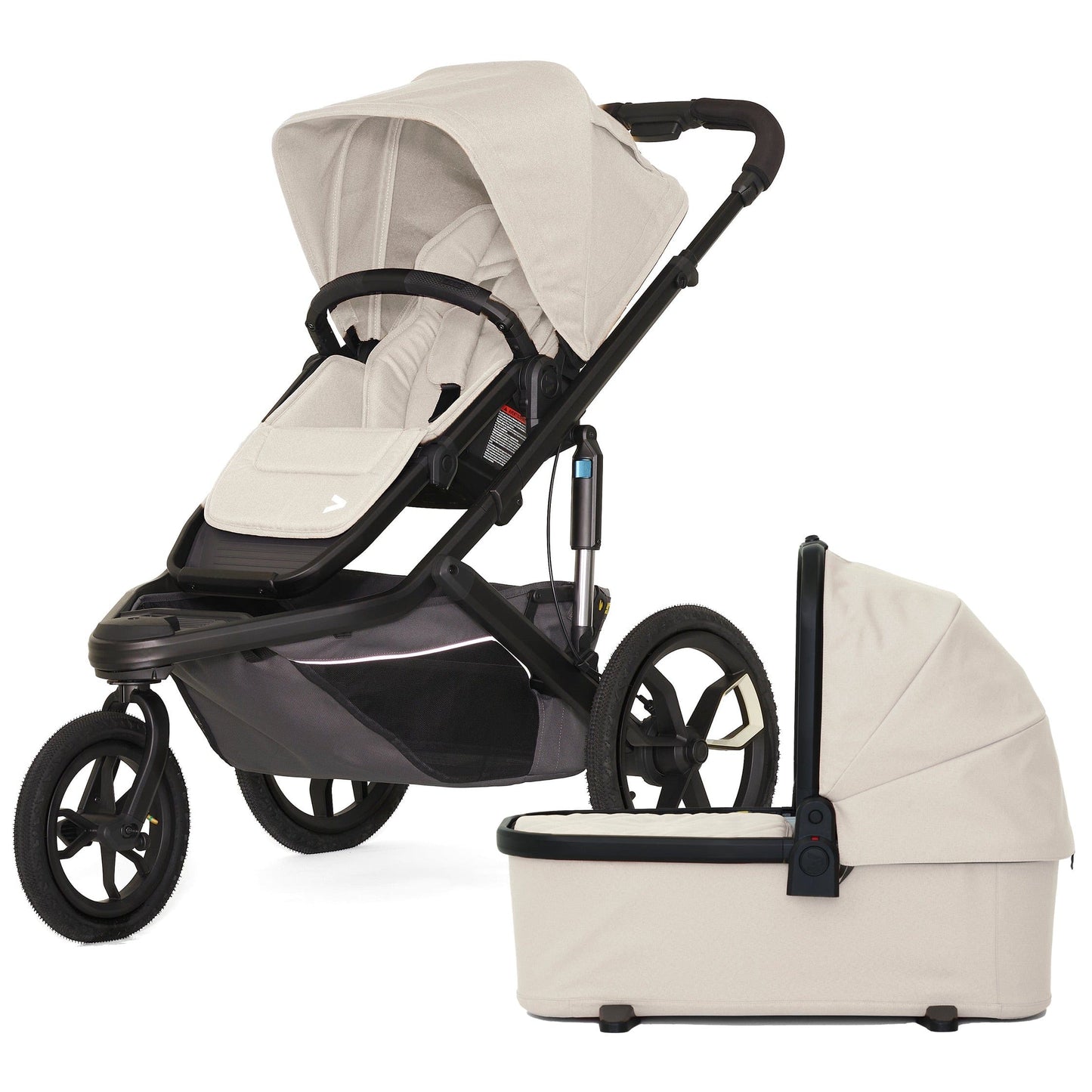 Veer Switch&Jog Luxe Stroller with Neoprene Kit + Bassinet Bundle - Natural - BOX-SNJ-NEO-NAT-SBAS-NAT