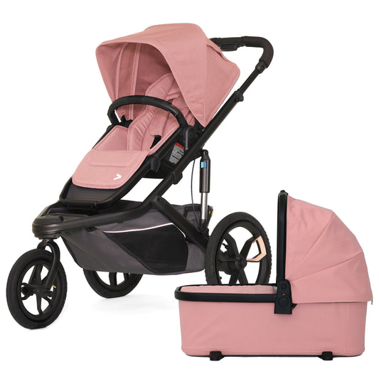 Veer Switch&Jog Luxe Stroller with Neoprene Kit + Bassinet Bundle - Rose Quartz - BOX-SNJ-NEO-RQTZ-SBAS-RQTZ