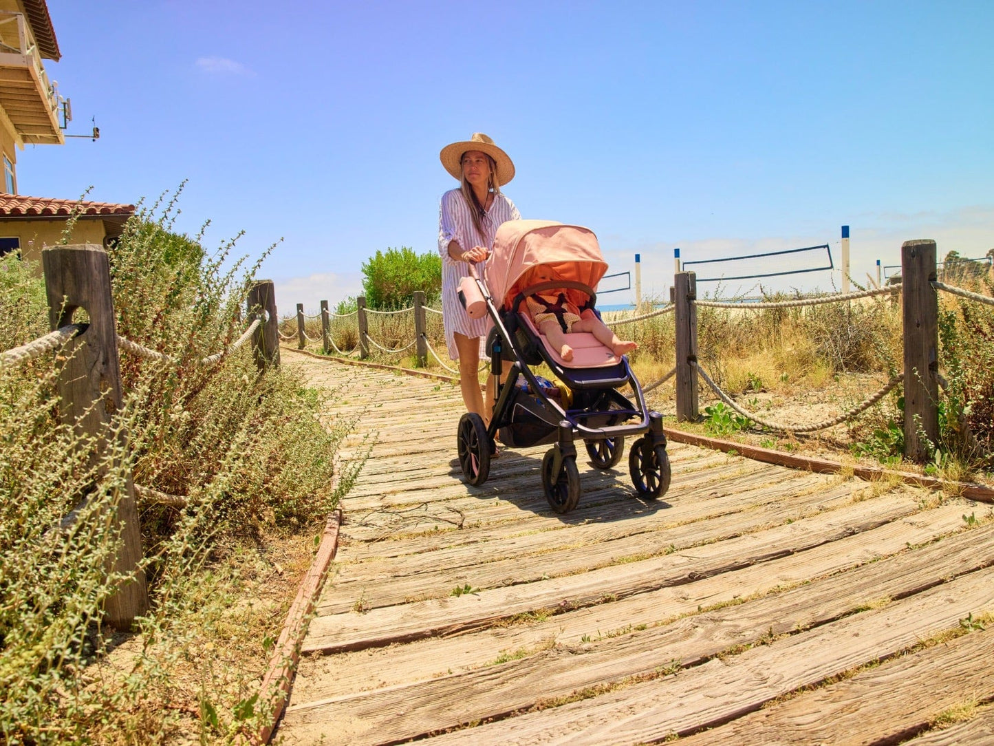 Veer Switch&Roll Luxe Single-to-Double Stroller Bundle with Leather Kit - Rose Quartz (One Box) - BOX-SNR-LEA-RQTZ