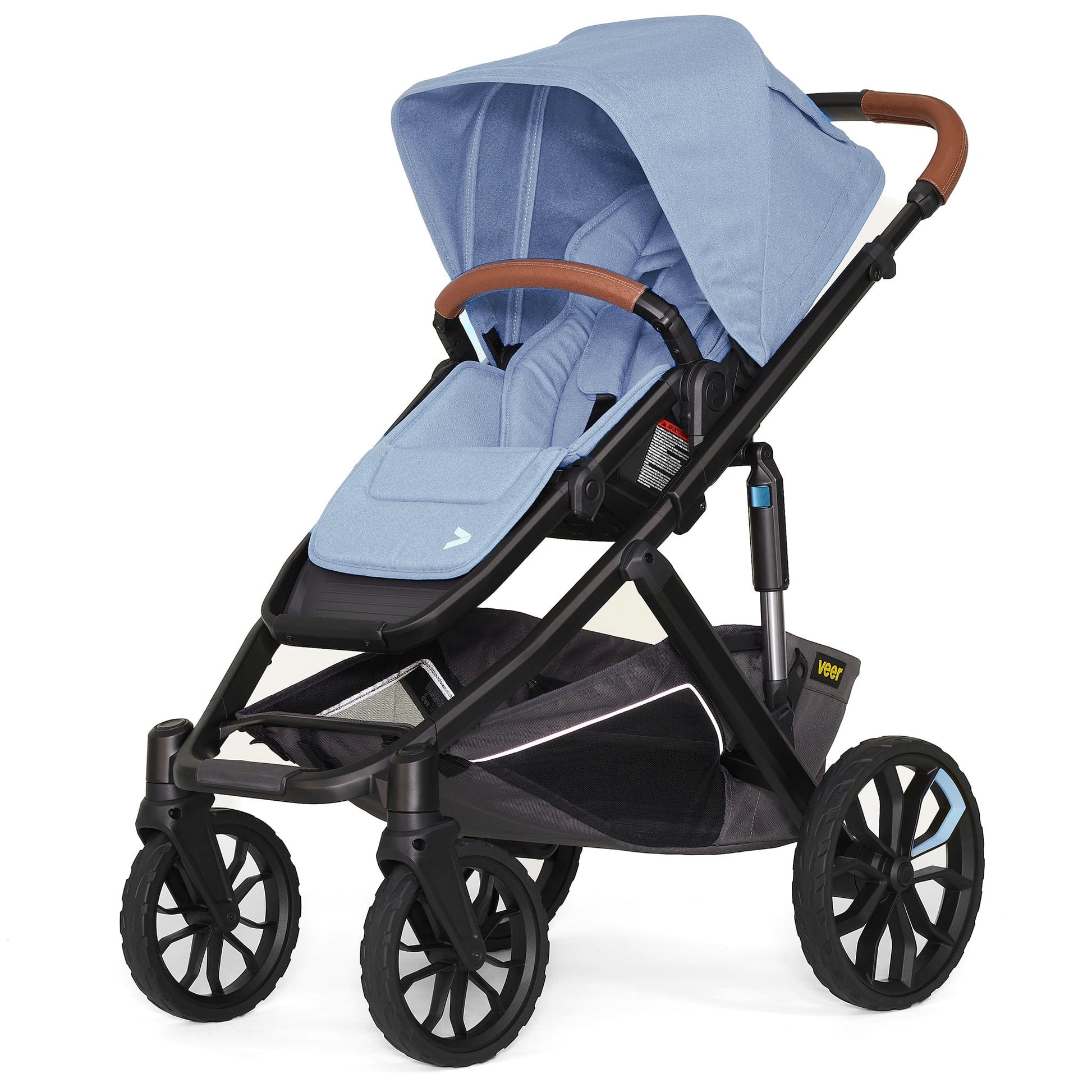 Veer Switch&Roll Luxe Single-to-Double Stroller Bundle with Leather Kit - Blue Beryl - BUN-SNR-LEA-BBRL