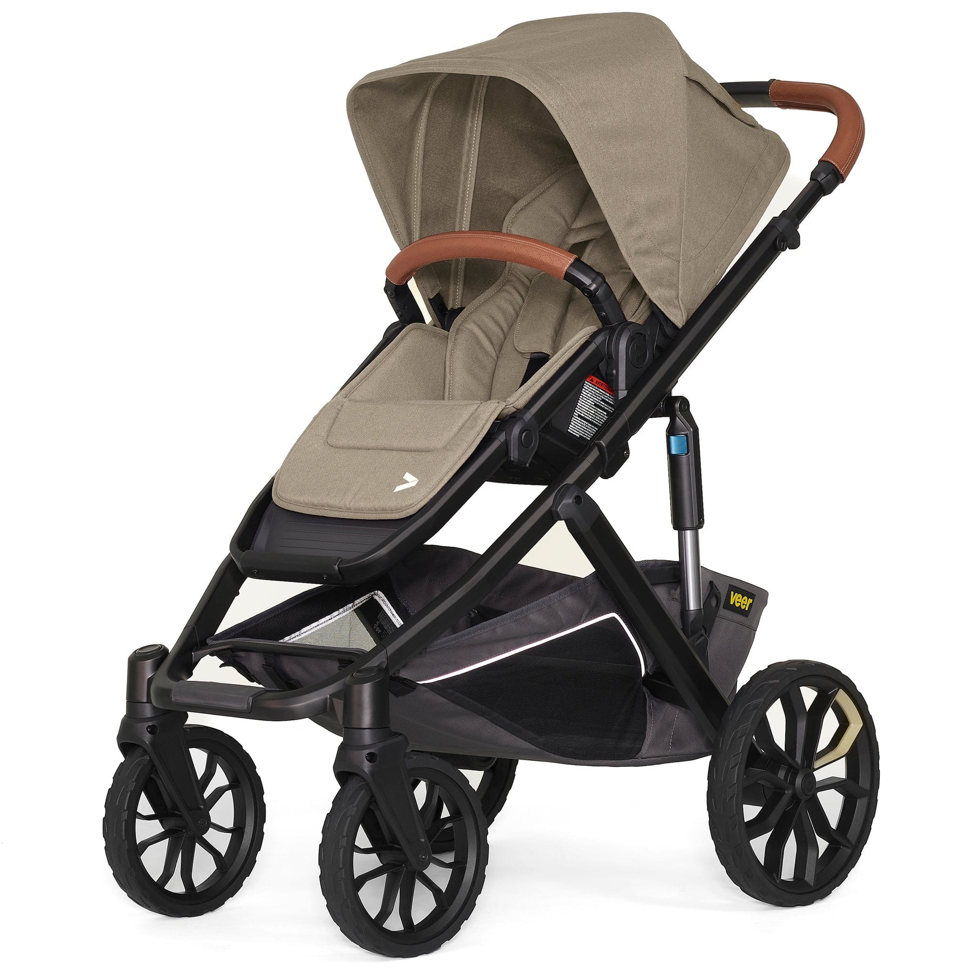 Veer Switch&Roll Luxe Single-to-Double Stroller Bundle with Leather Kit - Brown Mica - BUN-SNR-LEA-BMIC
