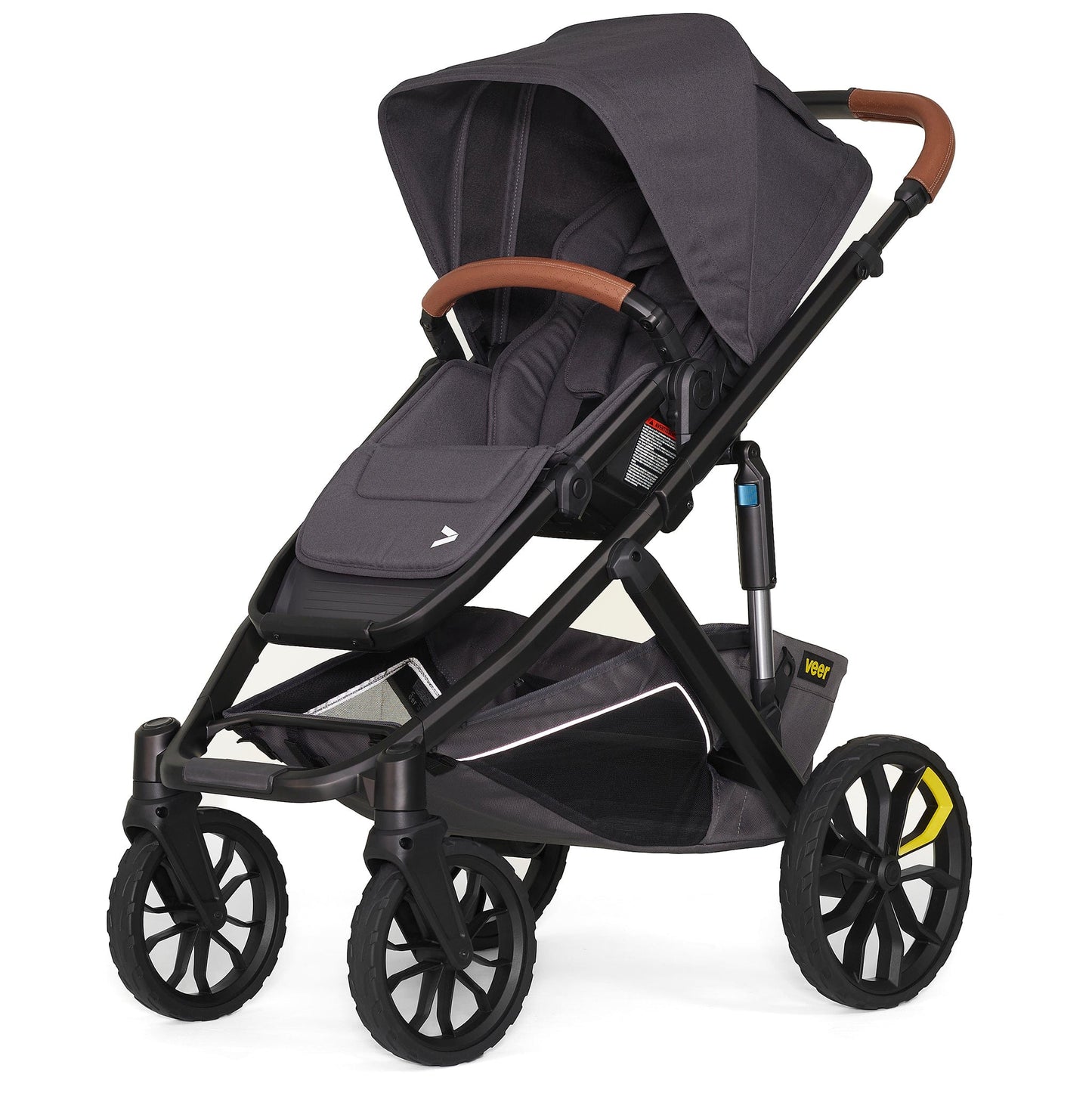 Veer Switch&Roll Luxe Single-to-Double Stroller Bundle with Leather Kit - Gray Granite - BUN-SNR-LEA-GGRA