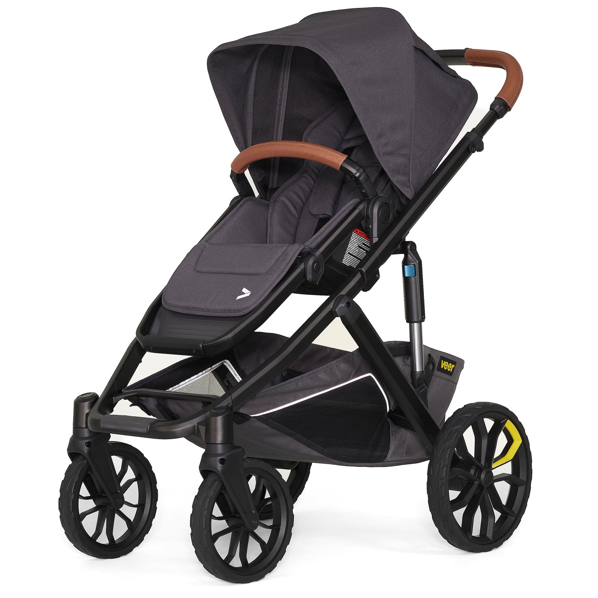 Veer Switch&Roll Luxe Single-to-Double Stroller Bundle with Leather Kit - Gray Granite - BUN-SNR-LEA-GGRA