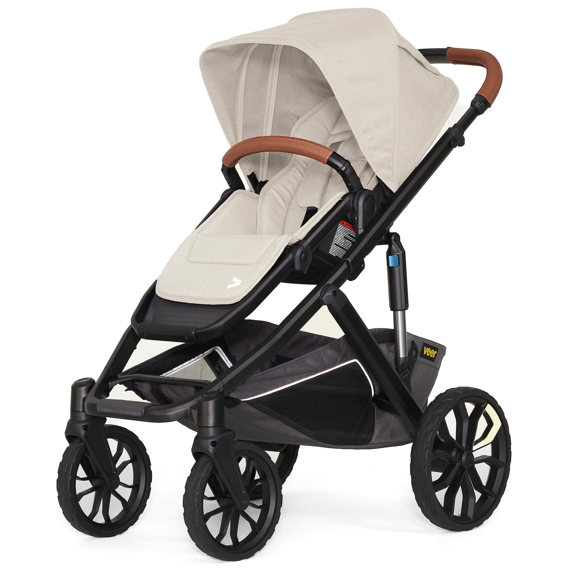 Veer Switch&Roll Luxe Single-to-Double Stroller Bundle with Leather Kit - Natural - BUN-SNR-LEA-NAT