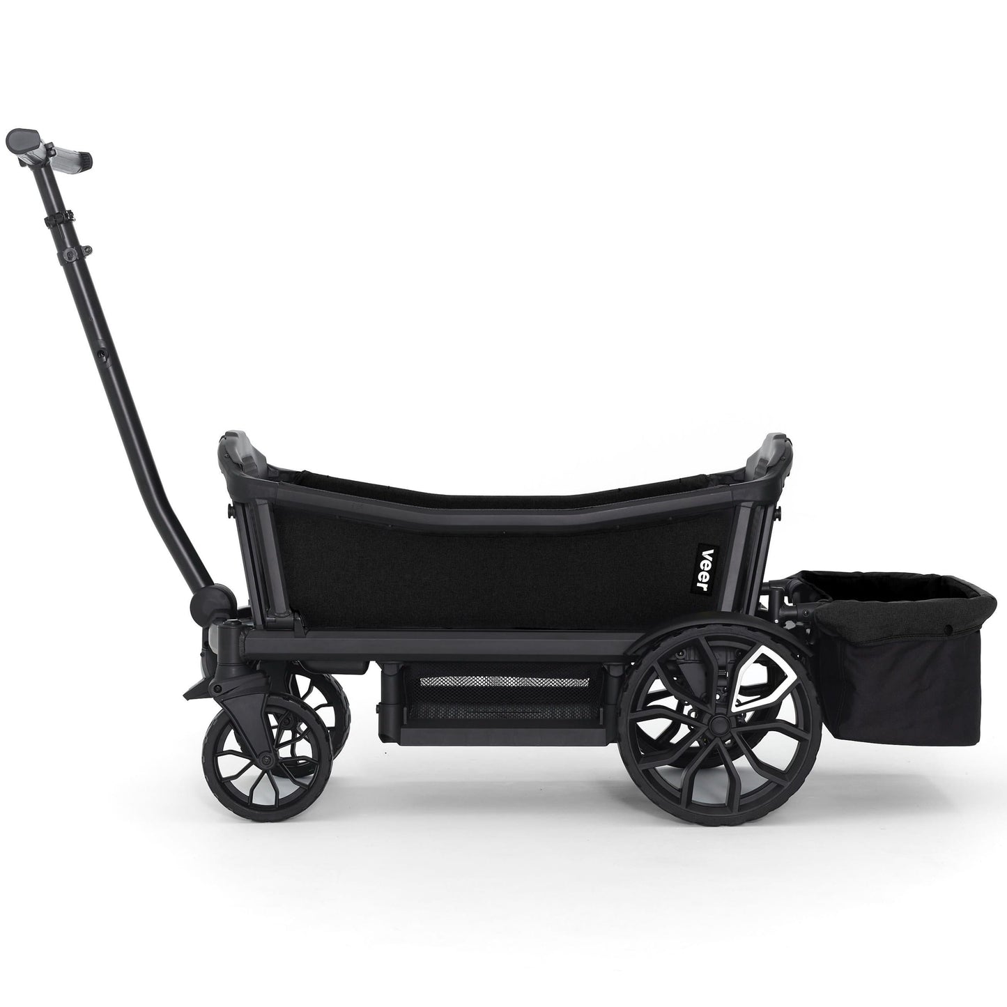Veer All-Terrain Cruiser XL (4 Seater) Stroller Wagon + Basket Bundle - Black Onyx