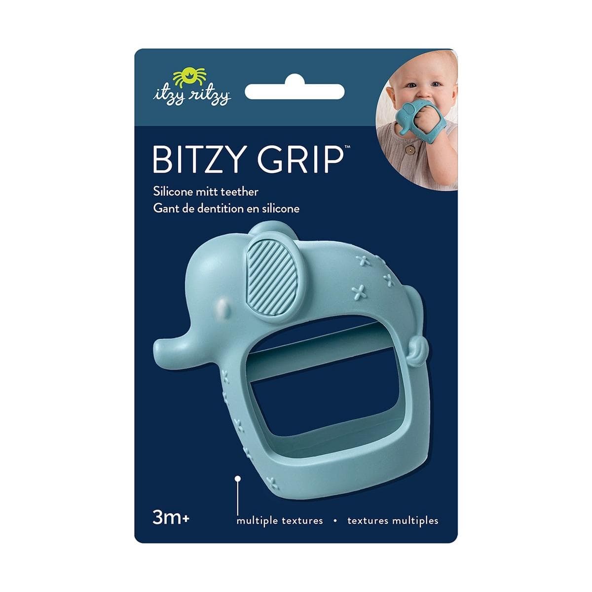 Itzy Ritzy Bitzy Grip Silicone Mitt Teether - Elephant - GRIP8469