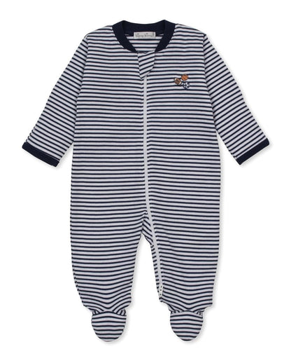 Kissy Kissy Footie w/ Zip Stripe - Navy, 0-3M