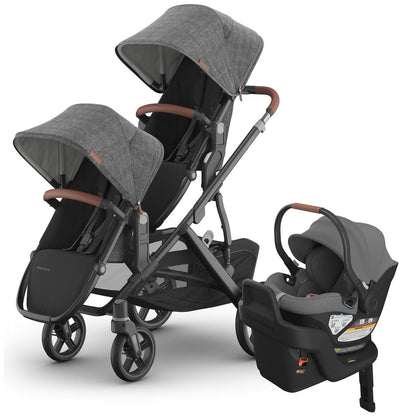 UPPAbaby Vista V3 Double Stroller with RumbleSeat V3 + Aria Travel System Bundle - Greyson / Greyson - DBL-V3-TRVL-ARIA-0303-VSO-NA-GRY