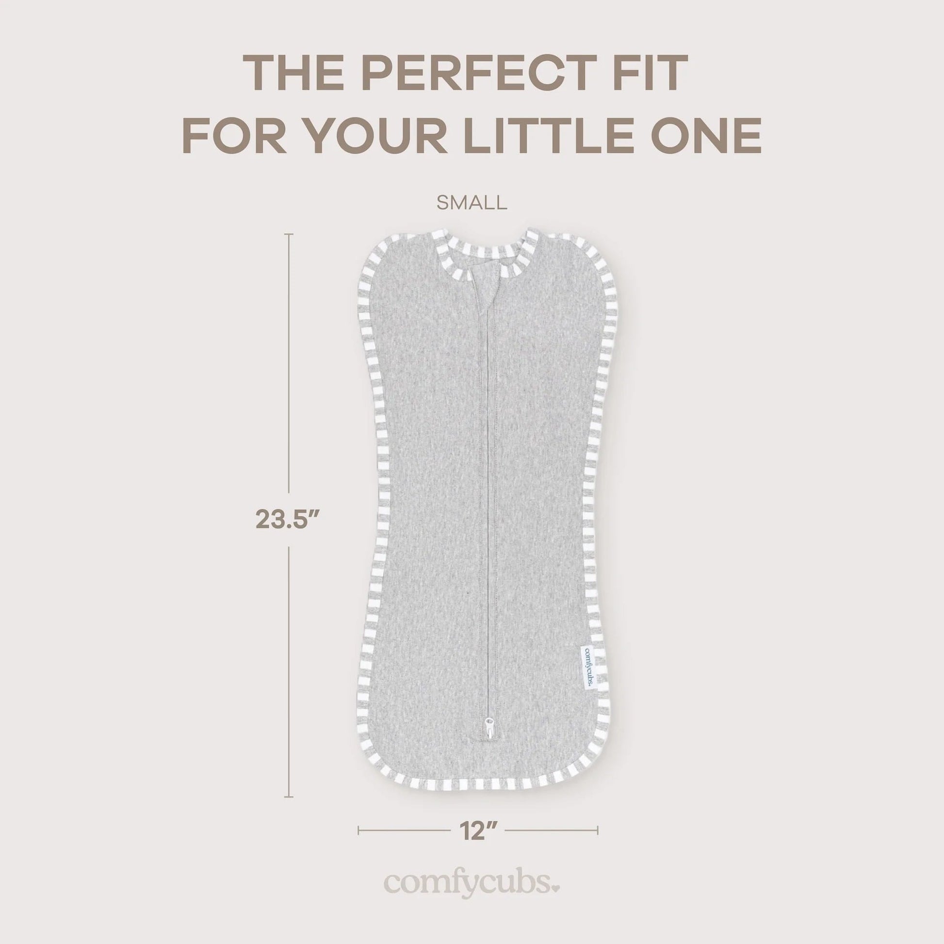 Comfy Cubs Easy Zipper Swaddle Blankets - Grey