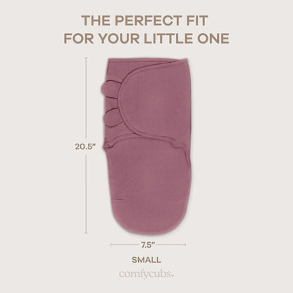 Comfy Cubs Easy Swaddle Blankets 3-Pack - Blush/Mauve/Mulberry
