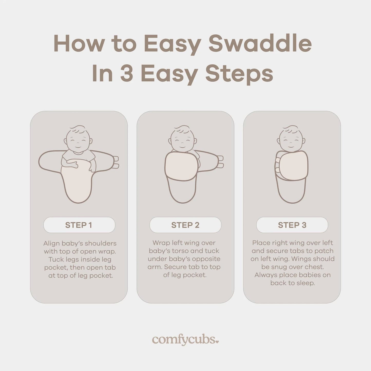 Comfy Cubs Easy Swaddle Blankets 3-Pack - Blush/Mauve/Mulberry