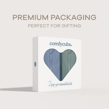 Comfy Cubs Easy Zipper Swaddle Blankets - Nomadic Blue/Azul