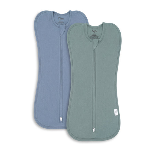 Comfy Cubs Easy Zipper Swaddle Blankets - Nomadic Blue/Azul