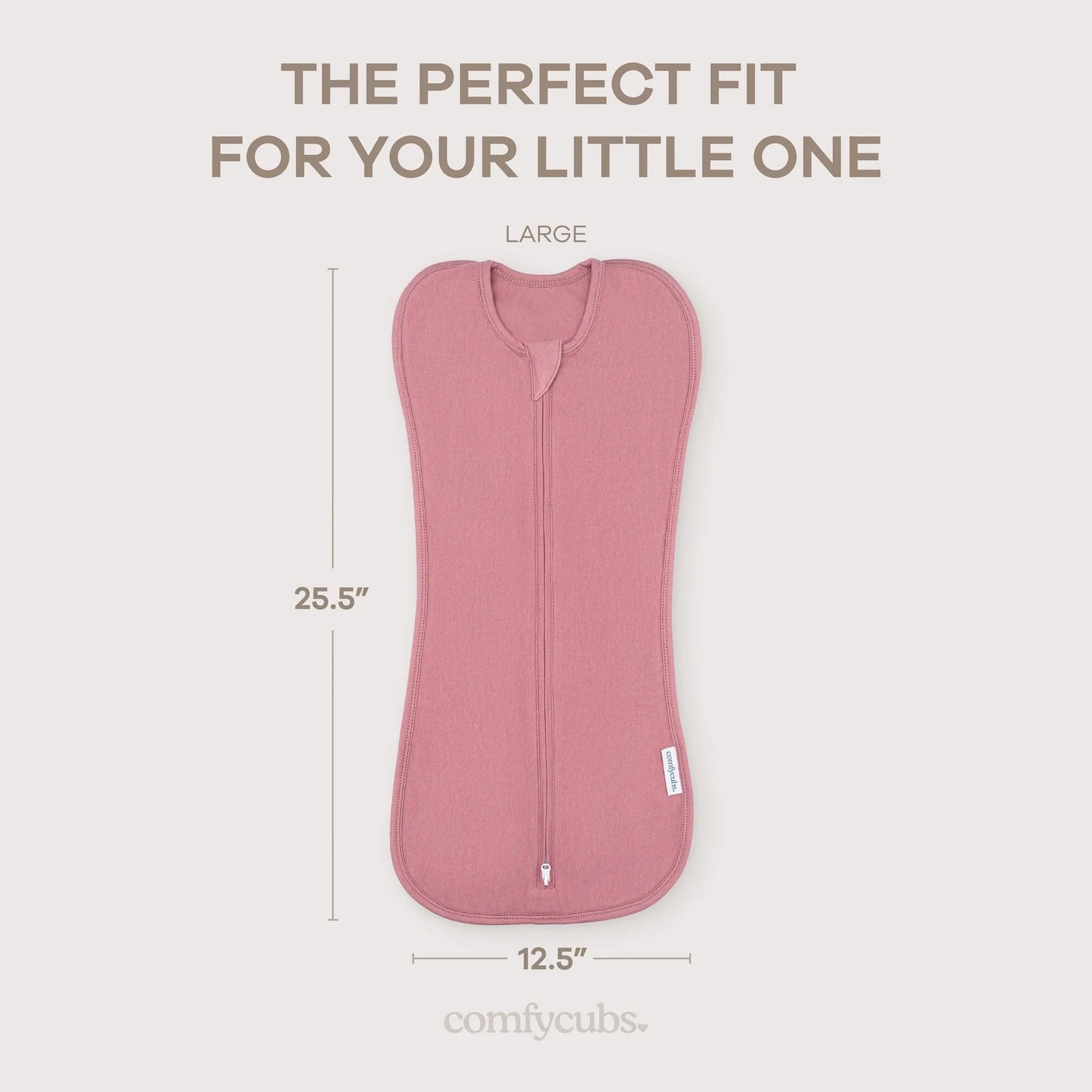 Comfy Cubs Easy Zipper Swaddle Blankets - Blush/Mauve