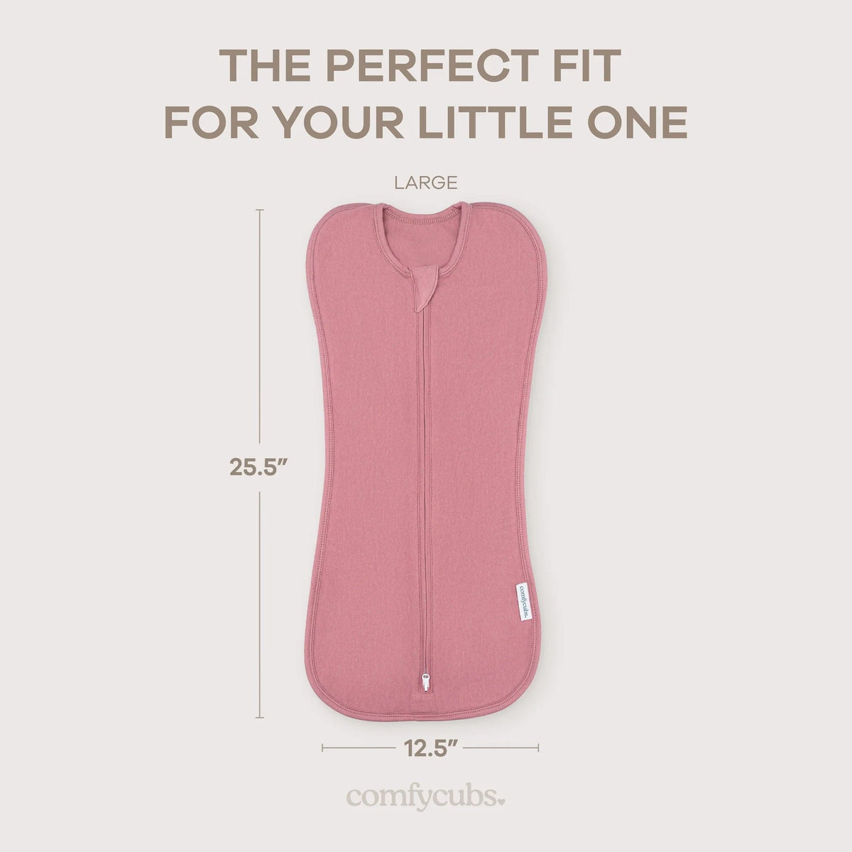Comfy Cubs Easy Zipper Swaddle Blankets - Blush/Mauve