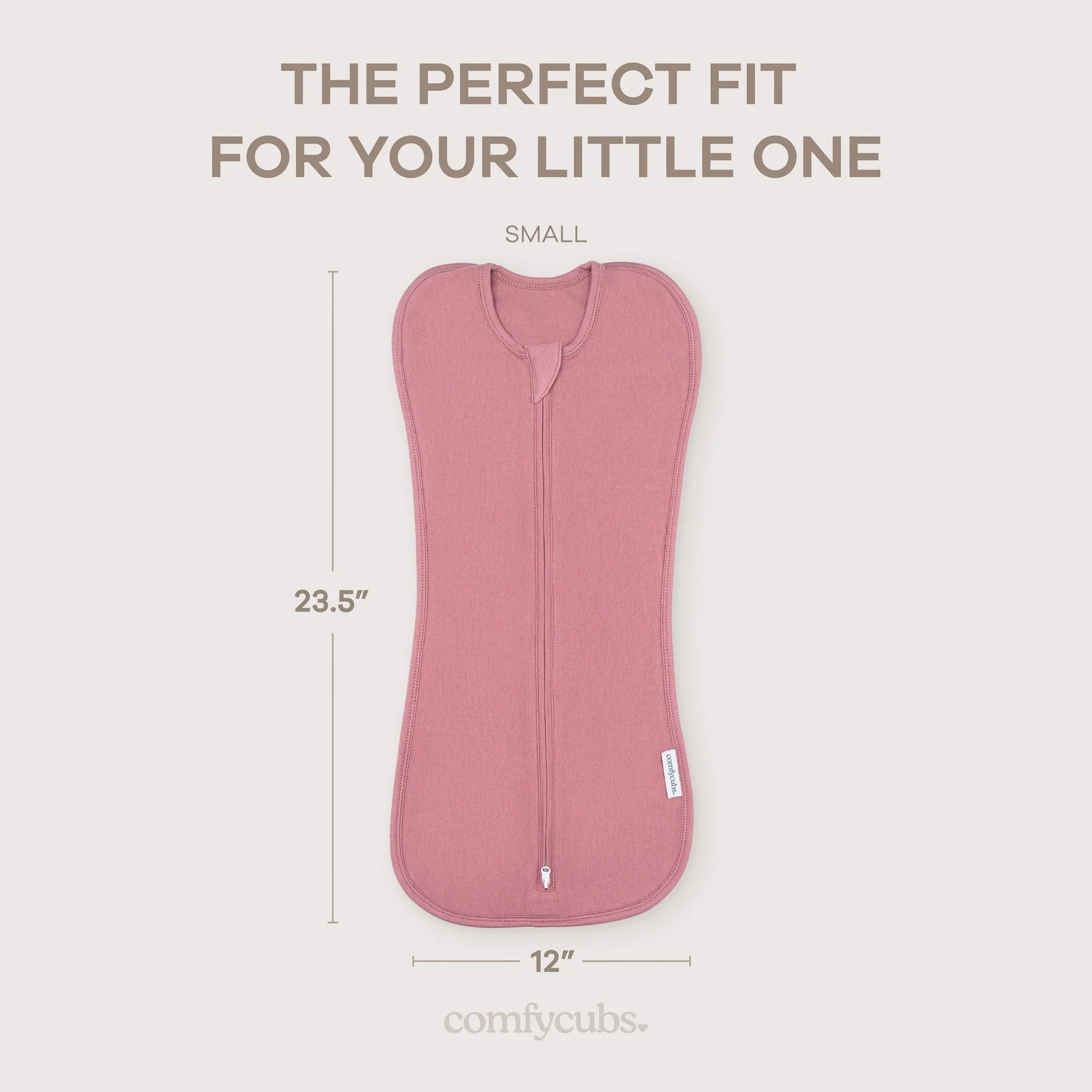 Comfy Cubs Easy Zipper Swaddle Blankets - Blush/Mauve