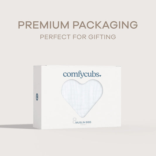 Comfy Cubs Muslin Bibs - White