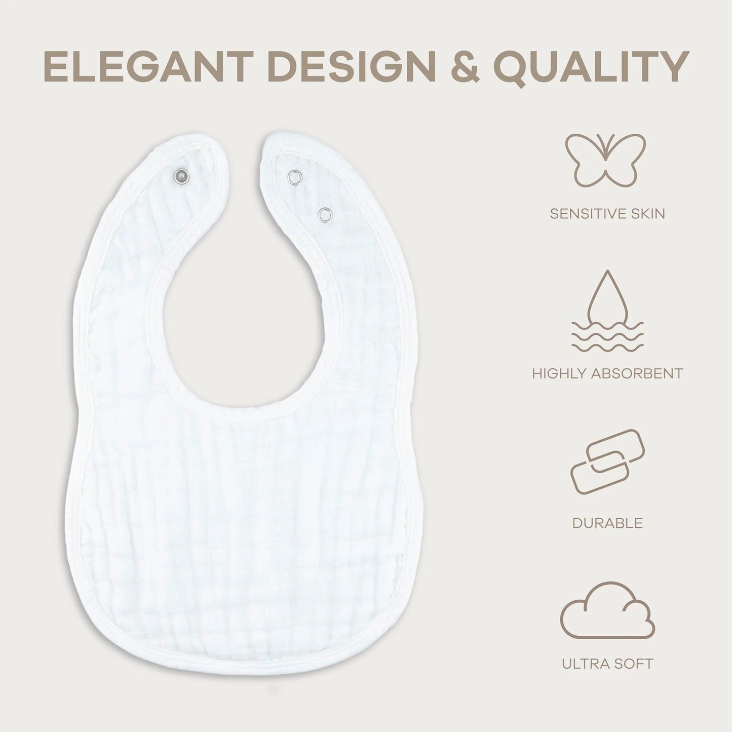 Comfy Cubs Muslin Bibs - White