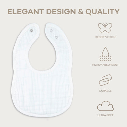 Comfy Cubs Muslin Bibs - White