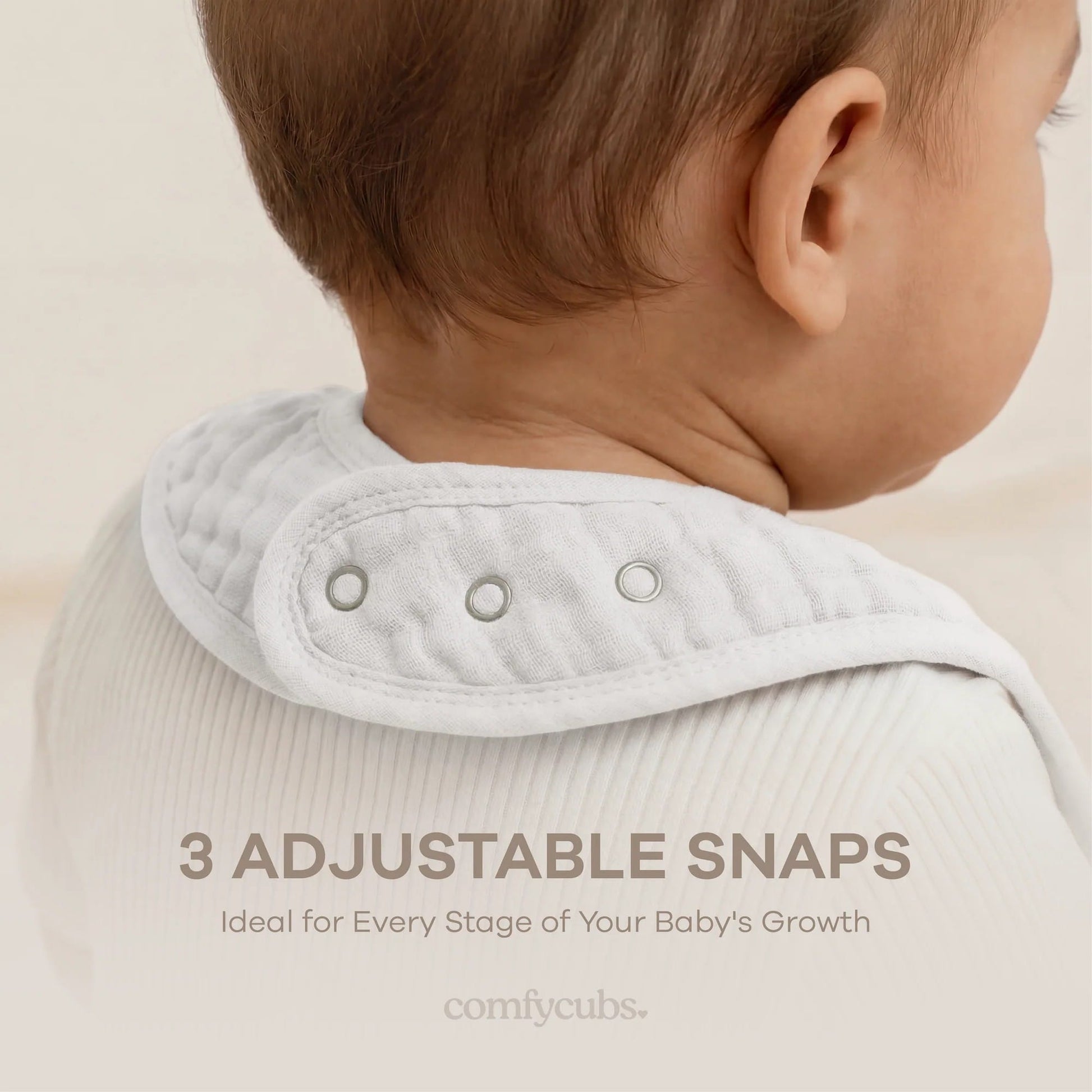 Comfy Cubs Muslin Bibs - White