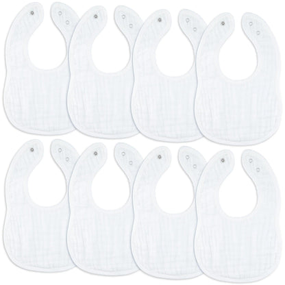 Comfy Cubs Muslin Bibs - White
