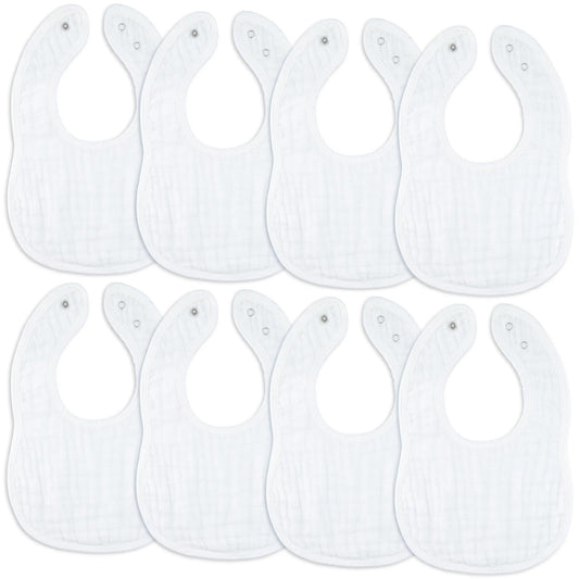 Comfy Cubs Muslin Bibs - White