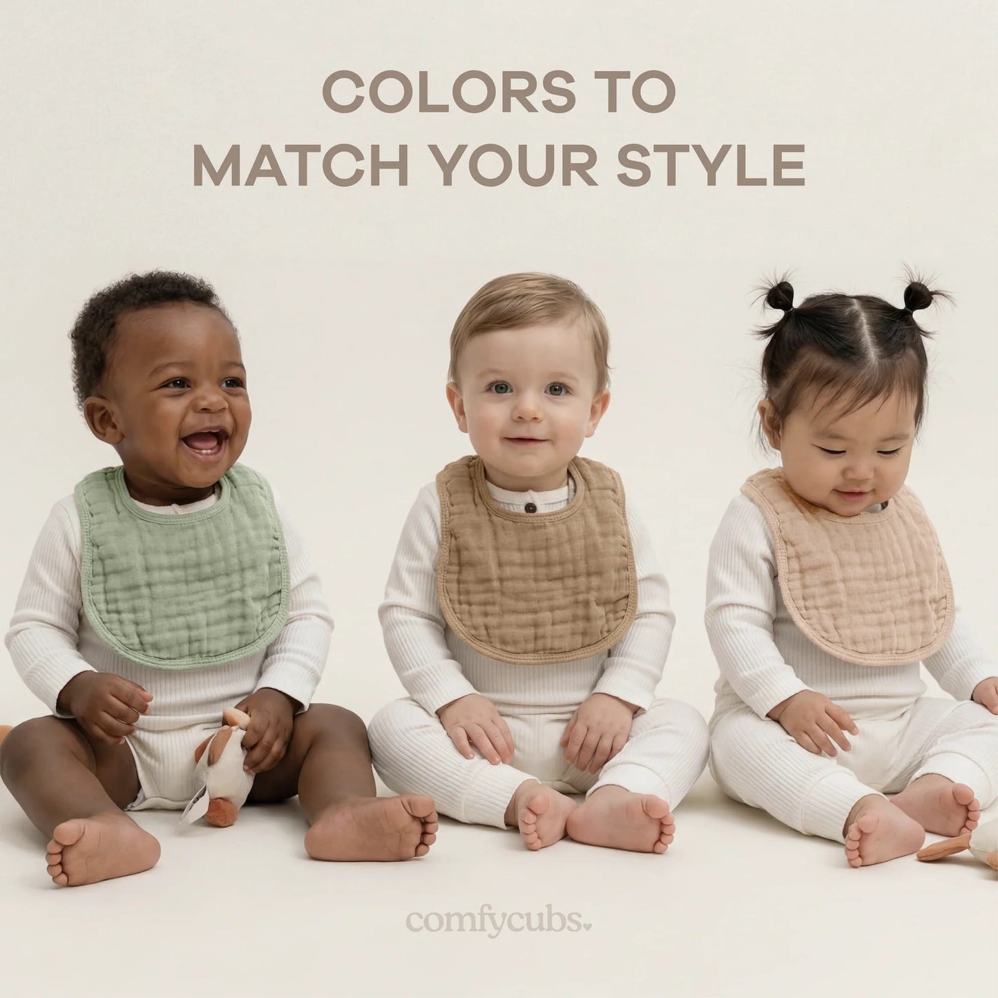 Comfy Cubs Muslin Bibs - Blush