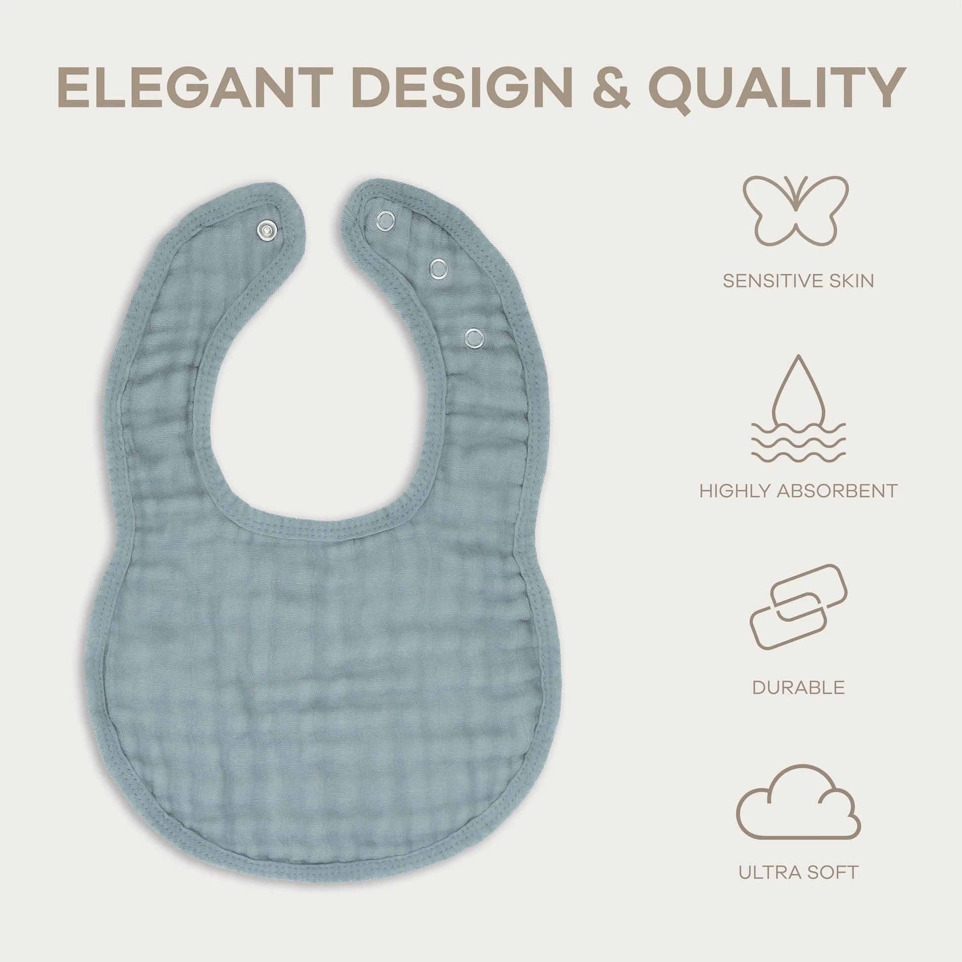 Comfy Cubs Muslin Bibs - Pacific Blue