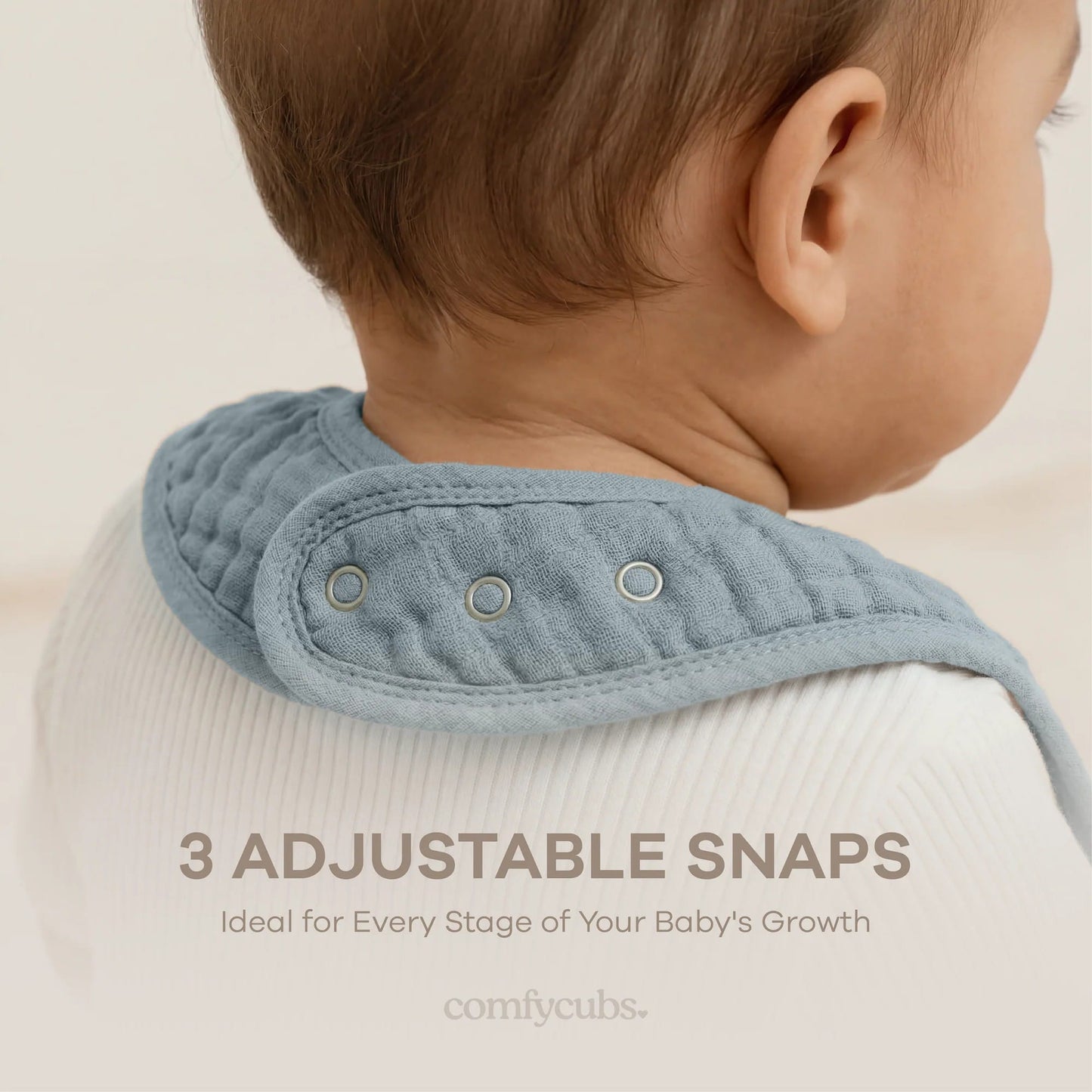 Comfy Cubs Muslin Bibs - Pacific Blue