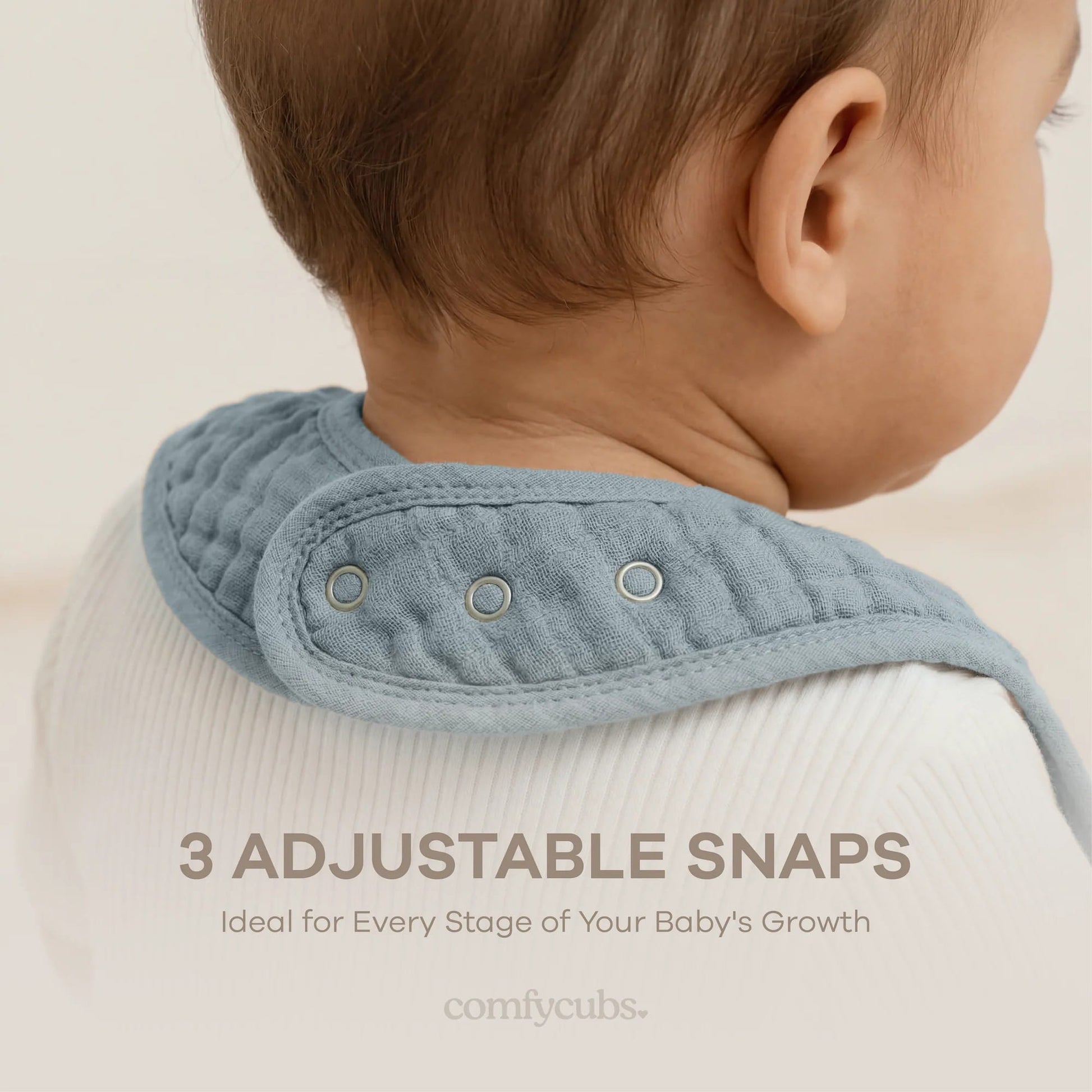 Comfy Cubs Muslin Bibs - Pacific Blue