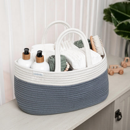 Comfy Cubs Rope Diaper Caddy - Pacific Blue