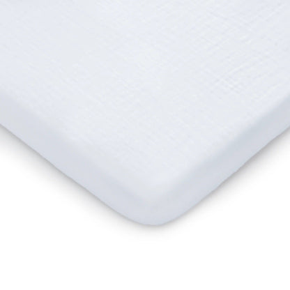 Comfy Cubs Muslin Cotton Bassinet Sheet - White
